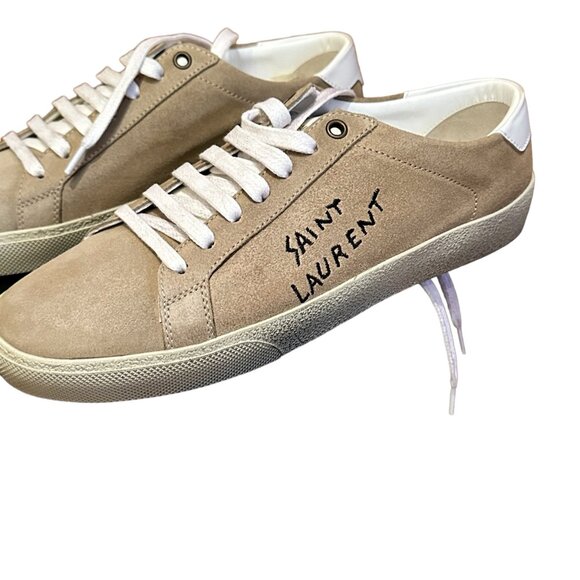 Saint Laurent Authenticated Suede Sneakers, Tan, Size 39.5 EU, 9.5 US - Picture 2 of 14